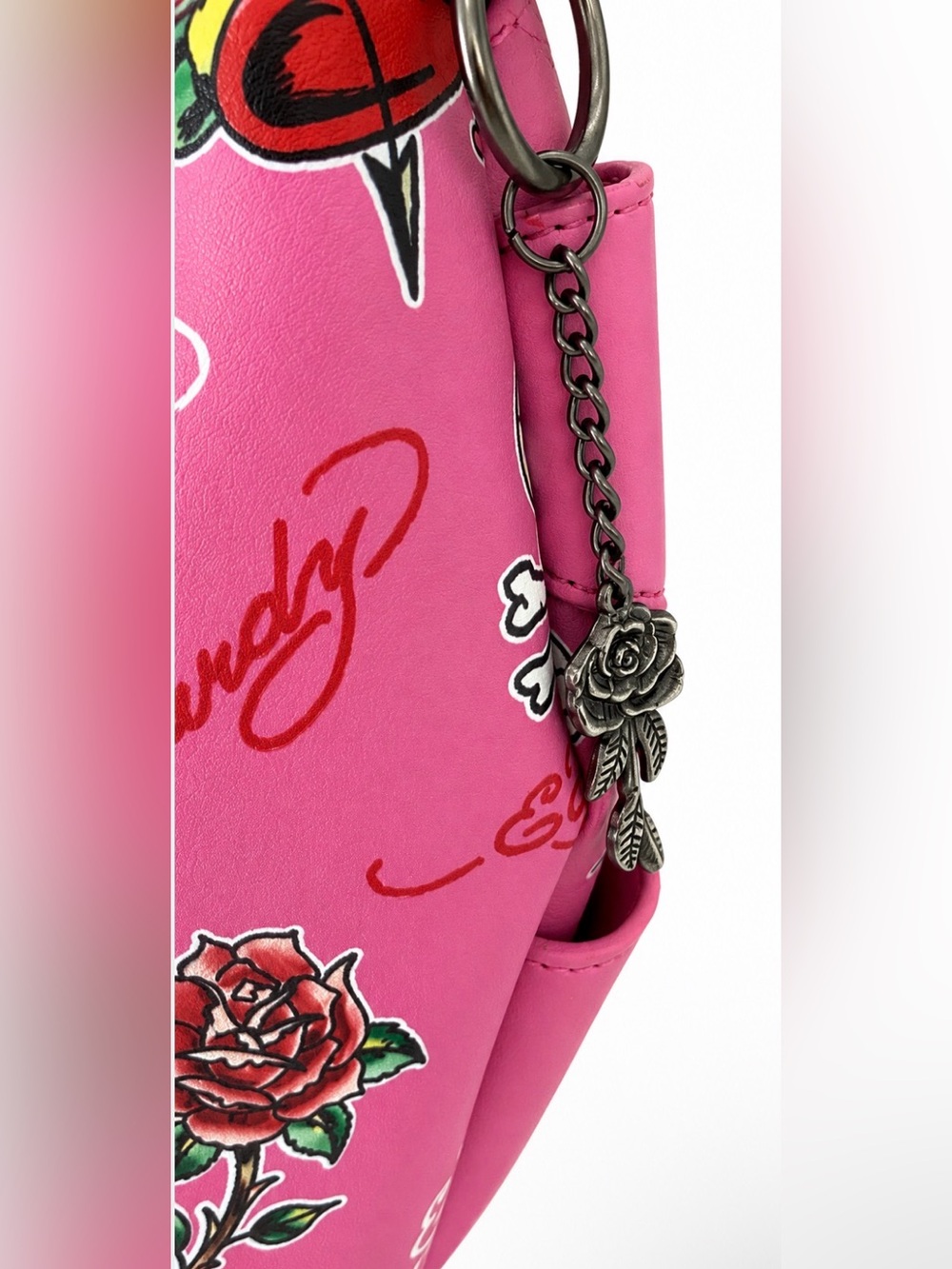 Ed Hardy Dalinda Applique Hobo Bag - Studded Pink - Picture 5 of 8